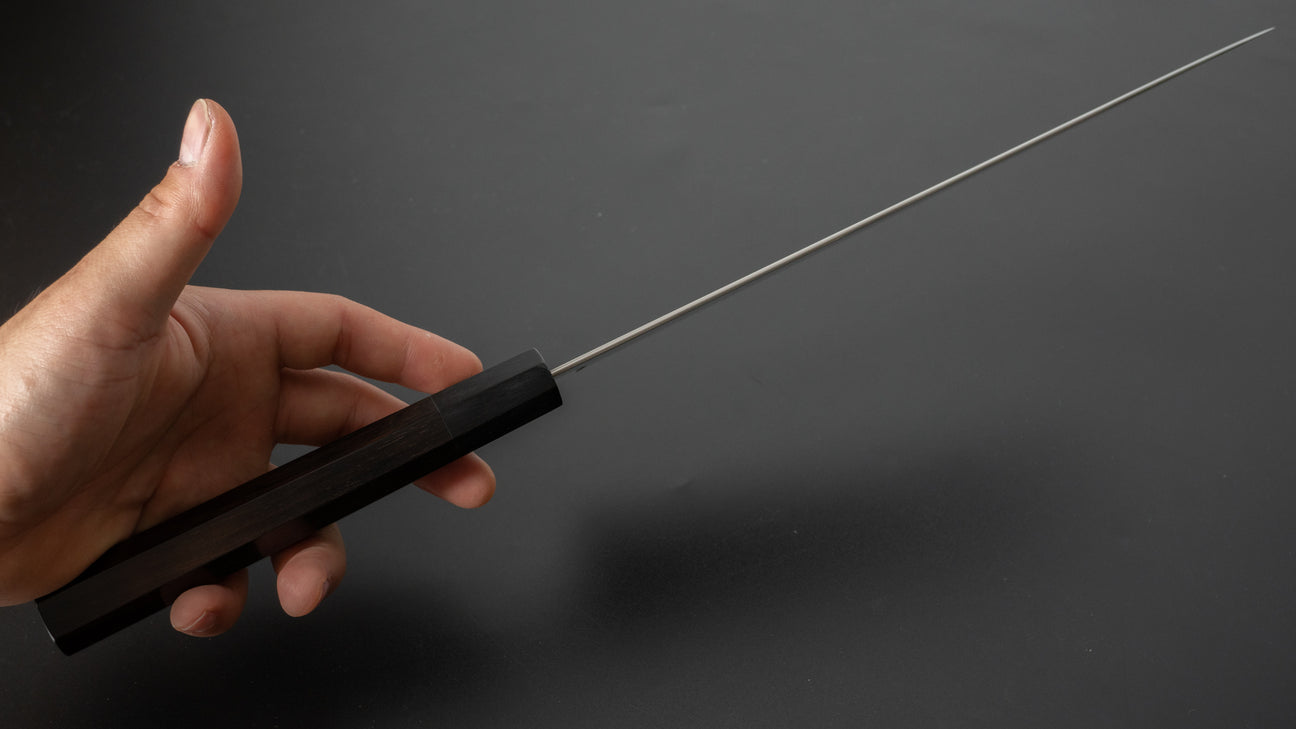 Hitohira Ashi Zweeds roestvrij Gyuto 270 mm ebbenhouten handvat