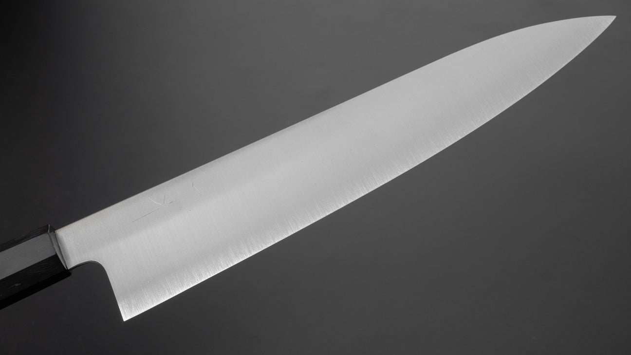 Hitohira Ashi Zweeds roestvrij Gyuto 270 mm ebbenhouten handvat