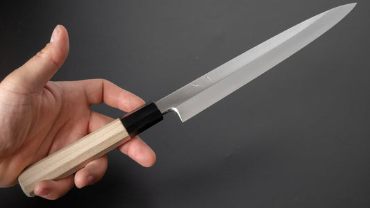 Hitohira Kikuchiyo Manzo Silver #3 Yanagiba 210mm Ho Wood Handle (Saya)