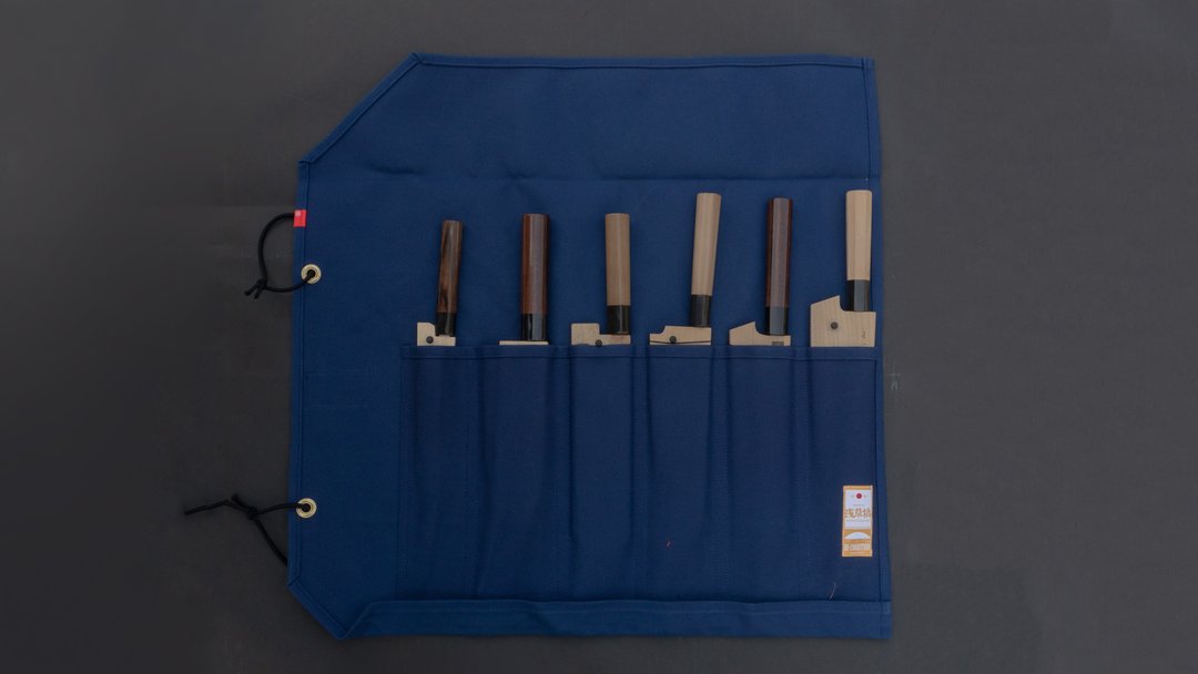 HI-CONDITION Hanpu Canvas 6 Pockets Knife Roll Navy