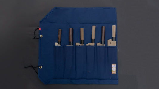 HI-CONDITION Hanpu Canvas 6 Pockets Knife Roll Navy