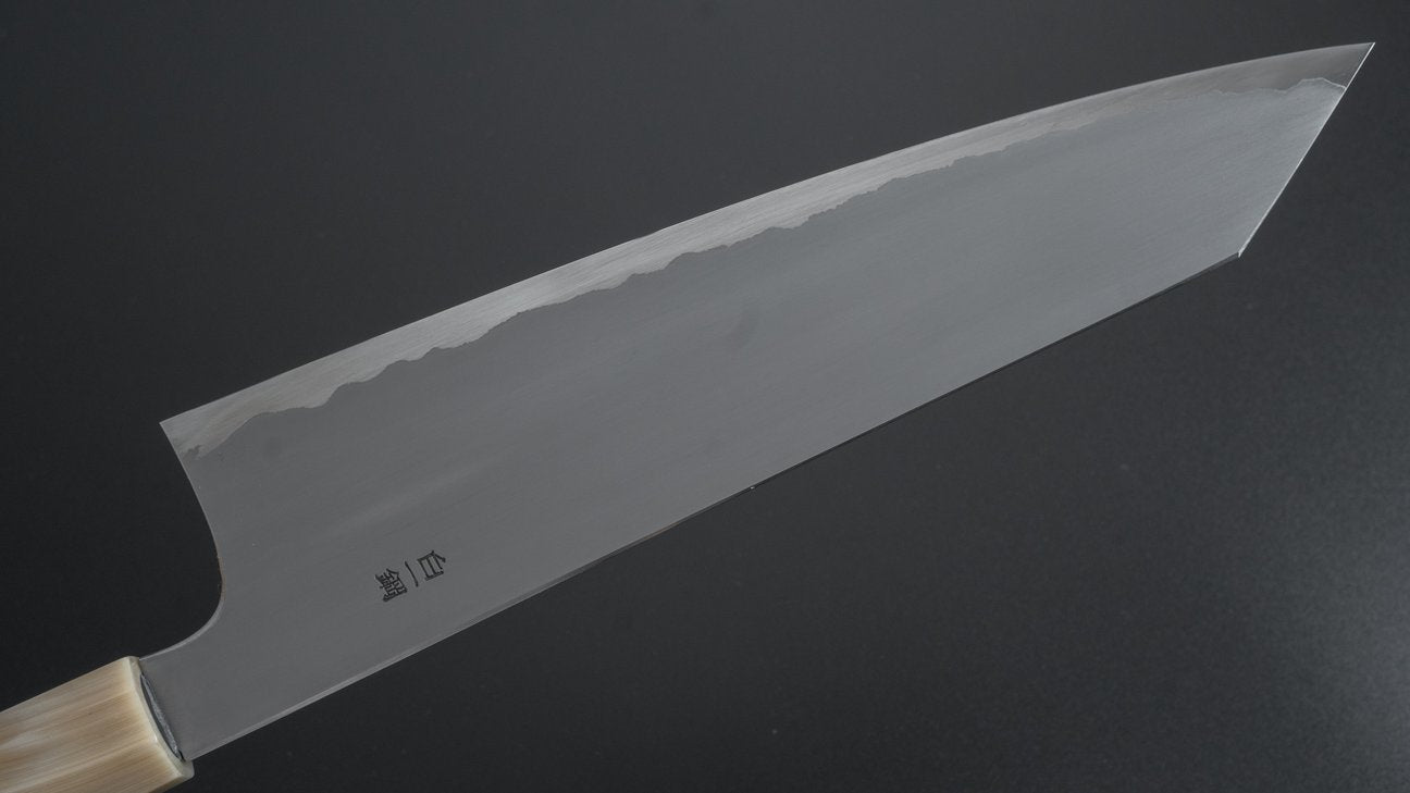 Hitohira Togashi White #1 Stainless Clad Kasumi Kiritsuke Gyuto 240mm Ebony Handle
