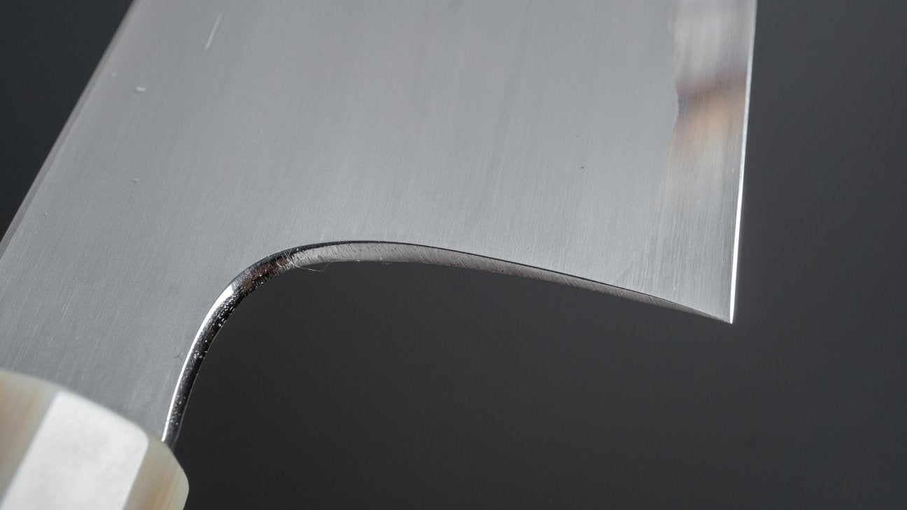 Hitohira Togashi White #1 Stainless Clad Kasumi Kiritsuke Gyuto 240mm Ebony Handle