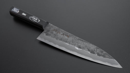 Morihei Hisamoto Kurouchi Wit #1 Gyuto 180 mm Pakka-handvat (geen bolster/fijne afwerking)