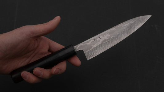 Hitohira Setsu Forged VG-10 Damascus Petty 140mm Rosewood Handle