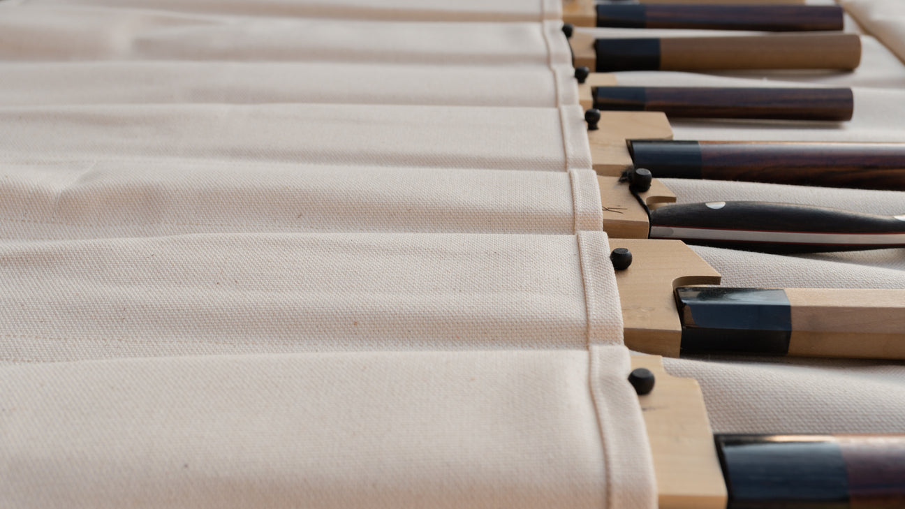 HI-CONDITION Hanpu Canvas 9 Pockets Knife Roll Kinari