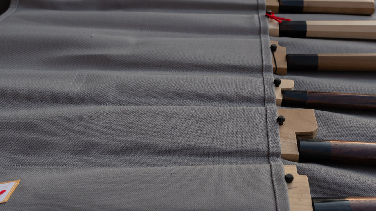 HI-CONDITION Hanpu Canvas 9 Pockets Knife Roll Gray