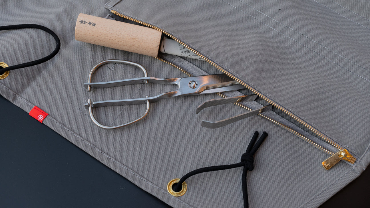 HI-CONDITION Hanpu Canvas 9 Pockets Knife Roll Gray