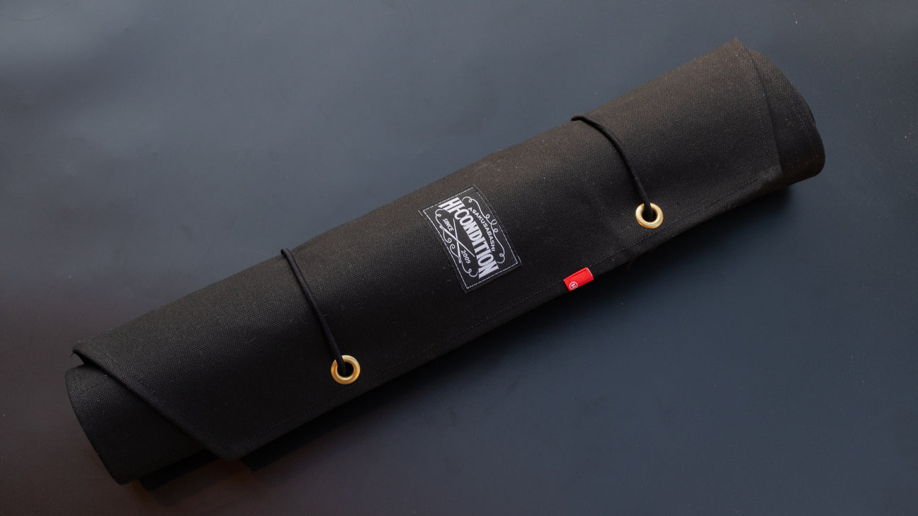 HI-CONDITION Hanpu Canvas 9 Pockets Knife Roll Black
