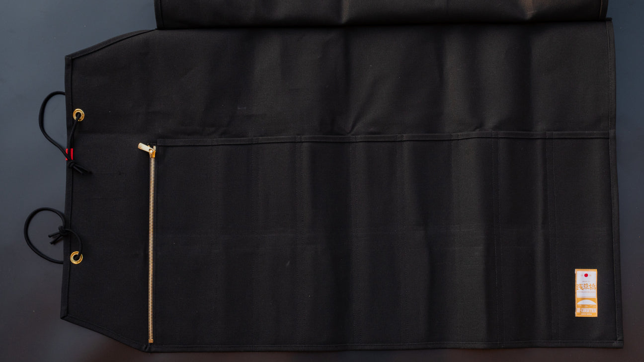 HI-CONDITION Hanpu Canvas 9 Pockets Knife Roll Black