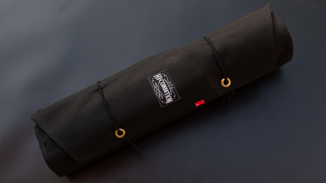 HI-CONDITION Hanpu Canvas 9 Pockets Knife Roll Black