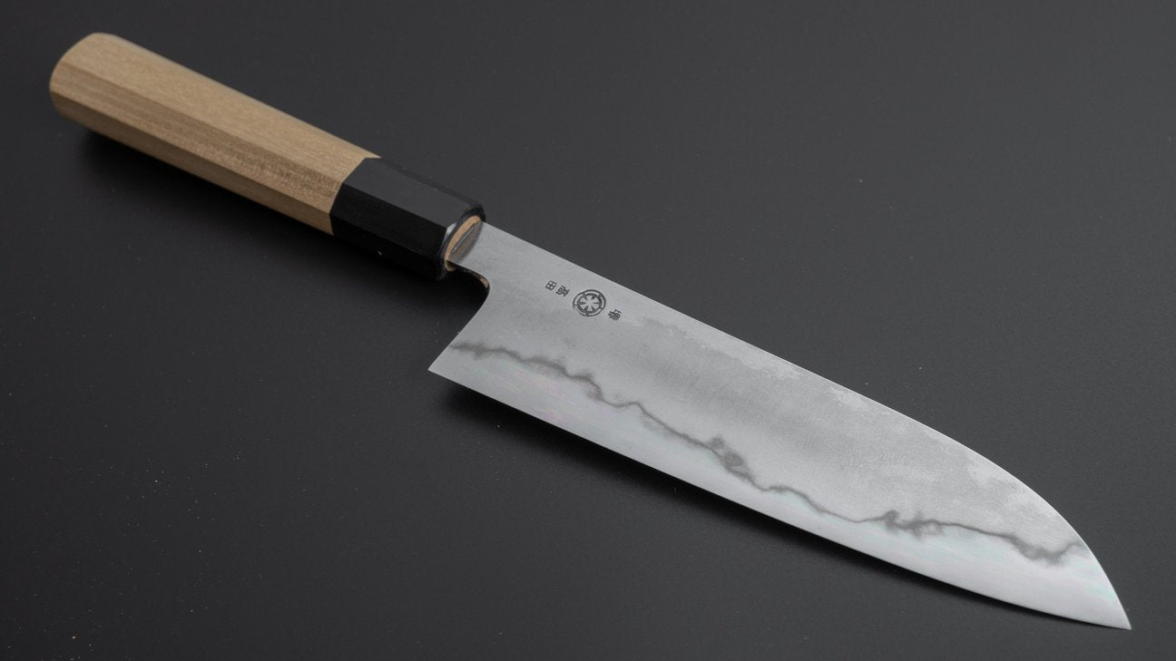 Takada no Hamono White #1 Suiboku Santoku 180mm Wood Handle