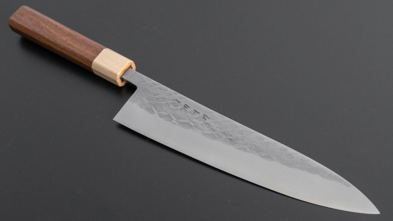 Hitohira TD SLD Tsuchime Gyuto 210mm Walnut Handle