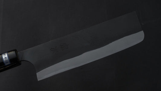 Morihei Munetsugu Blue #2 Kurouchi Nakiri 165mm Ho Wood Handle