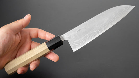 Hitohira GR Blue #2 Damascus Santoku 165mm Ho Wood Handle