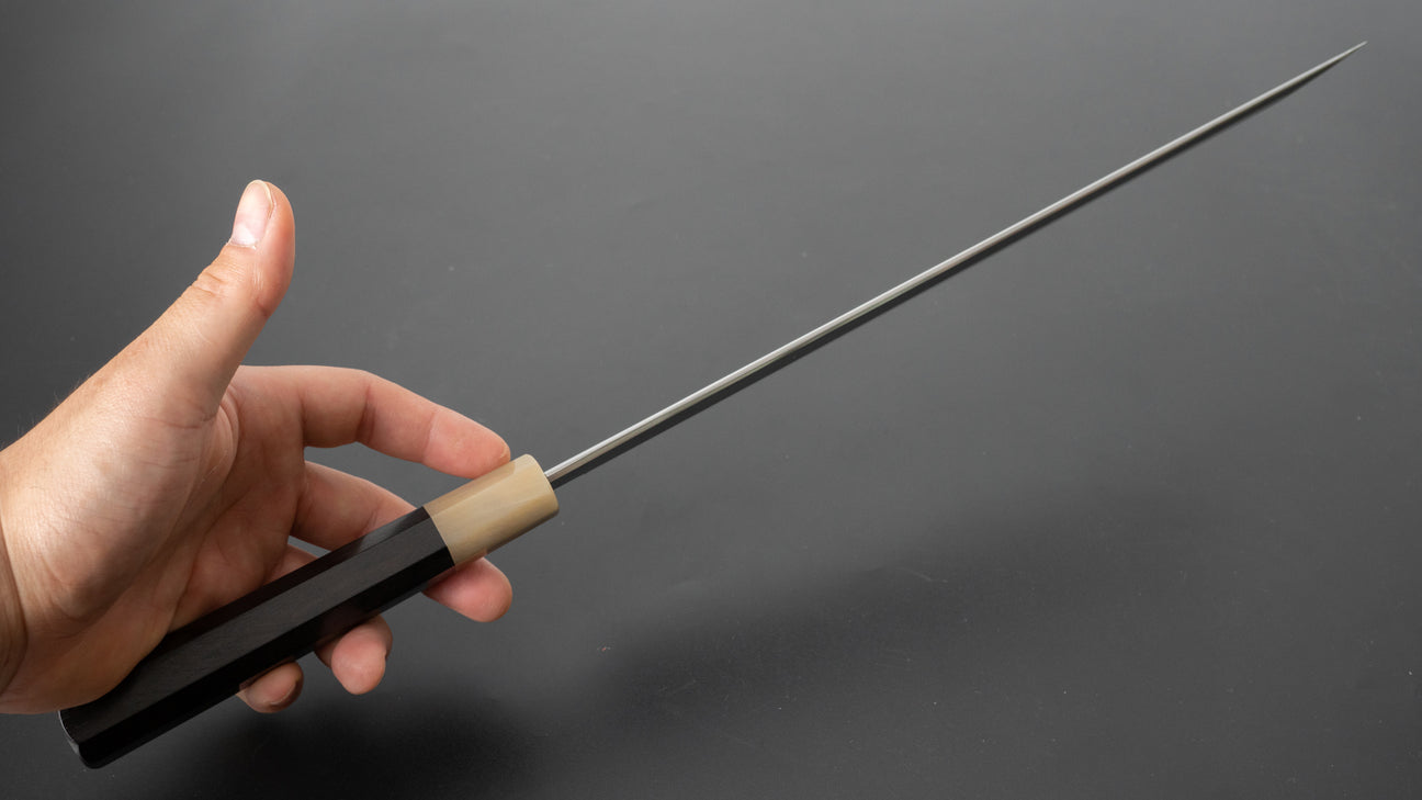 Hitohira Kikuchiyo Mosuke Silver #3 Sakimaru Takobiki 300mm Ebony Handle (Saya)