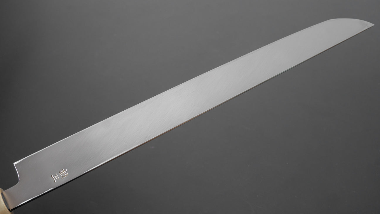 Hitohira Kikuchiyo Mosuke Silver #3 Sakimaru Takobiki 300mm Ebony Handle (Saya)