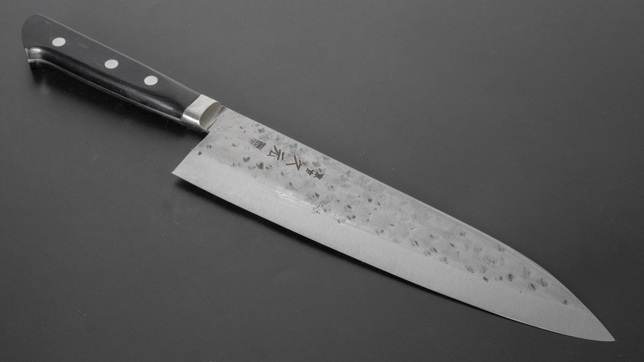 Morihei Hisamoto White #1 Tsuchime Stainless Clad Gyuto 210mm Pakka Handle