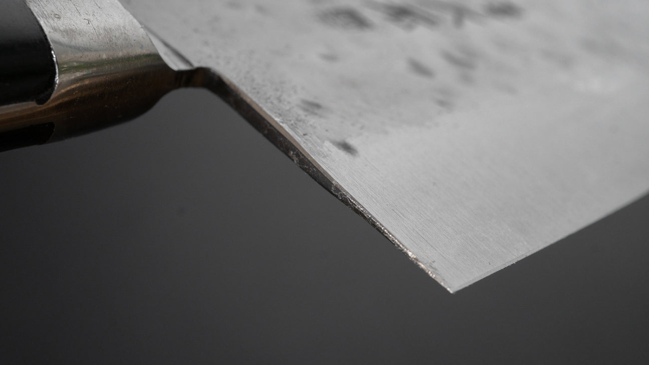 Morihei Hisamoto White #1 Tsuchime Stainless Clad Gyuto 210mm Pakka Handle