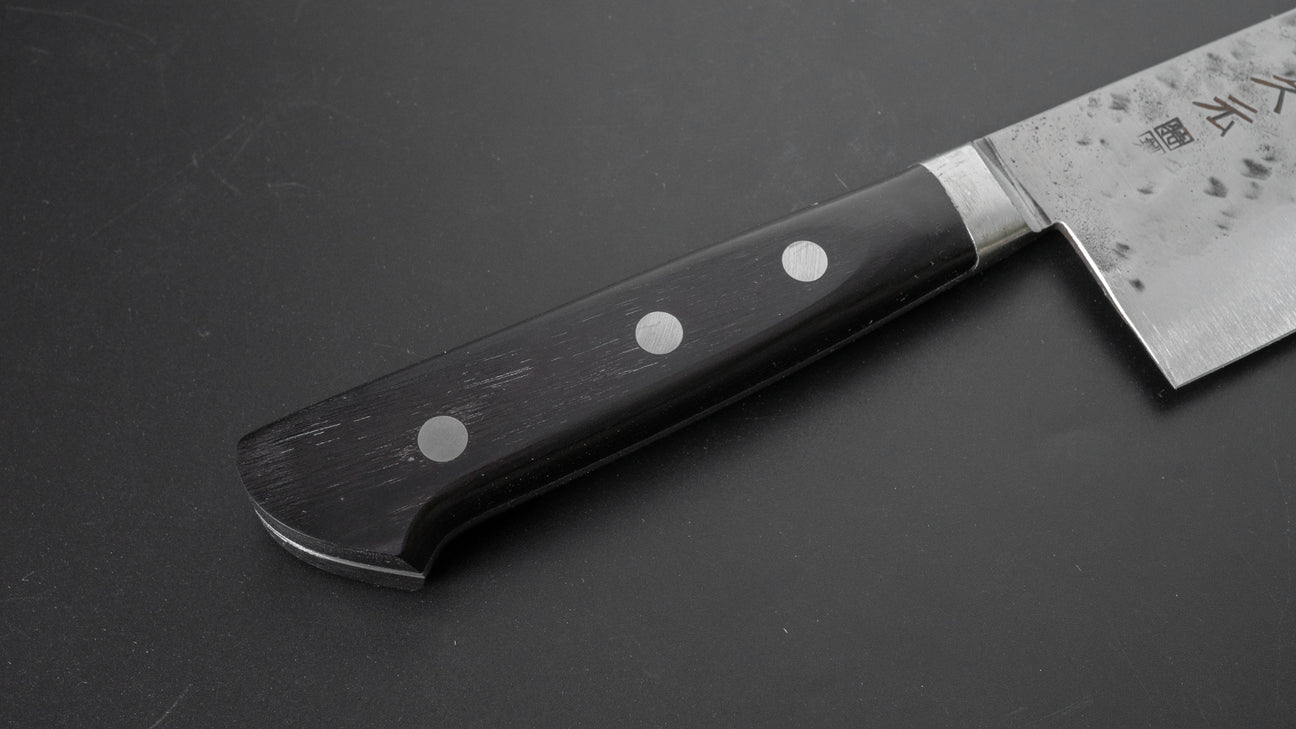 Morihei Hisamoto White #1 Tsuchime Stainless Clad Gyuto 210mm Pakka Handle