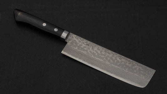 Hitohira NM V10 Damascus Nakiri 165mm Pakka Handle