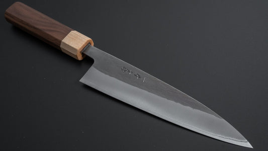 Hitohira TD Blue #2 roestvrij beklede Kurouchi Petty 150 mm walnoot handvat
