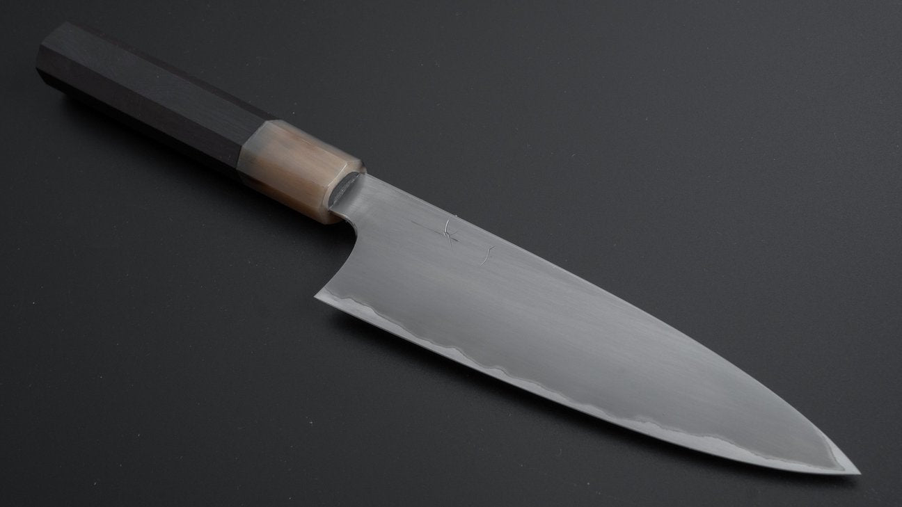 Hitohira Togashi White #1 Stainless Clad Kasumi Utility 165mm Ebony Handle