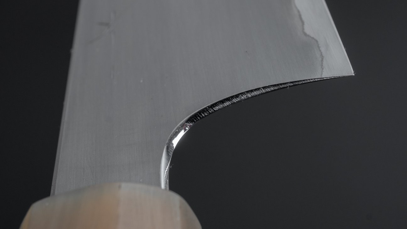 Hitohira Togashi White #1 Stainless Clad Kasumi Utility 165mm Ebony Handle