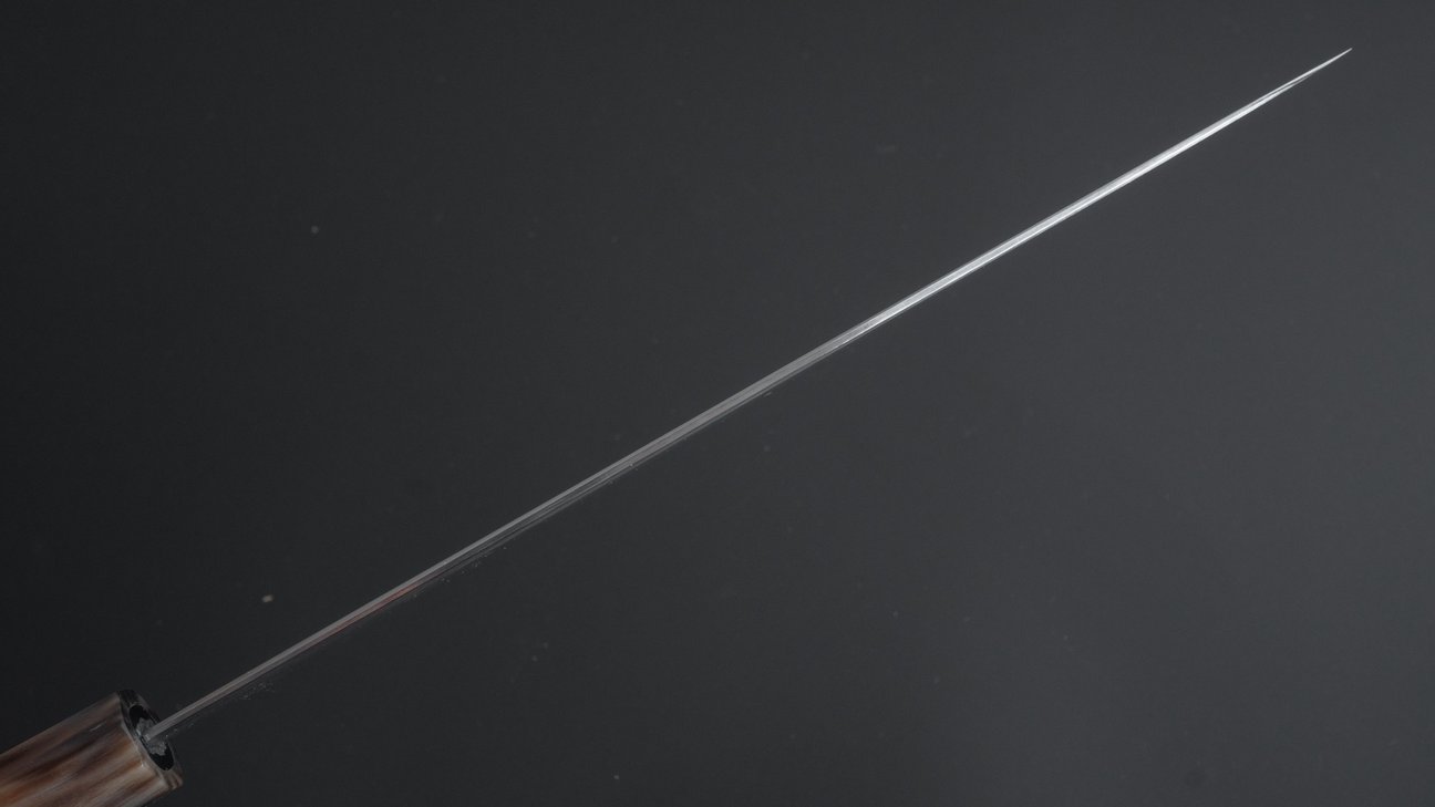 Hitohira Togashi White #1 Stainless Clad Kasumi Sujihiki 240mm Ebony Handle