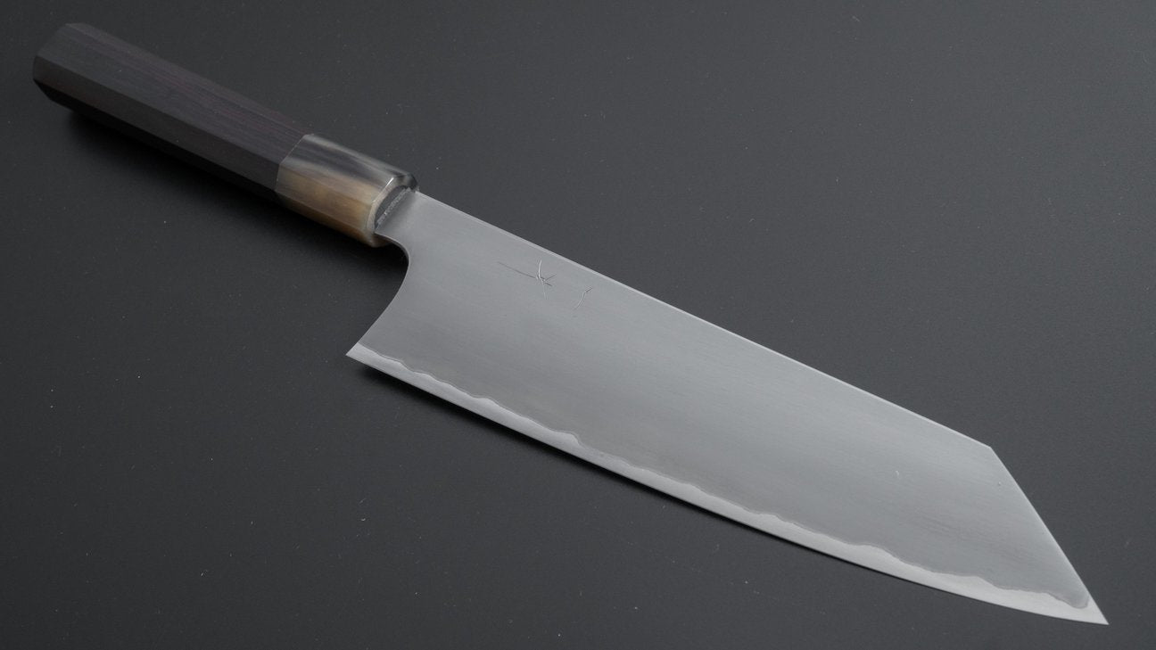 Hitohira Togashi White #1 Stainless Clad Kasumi Kiritsuke Gyuto 210mm Ebony Handle