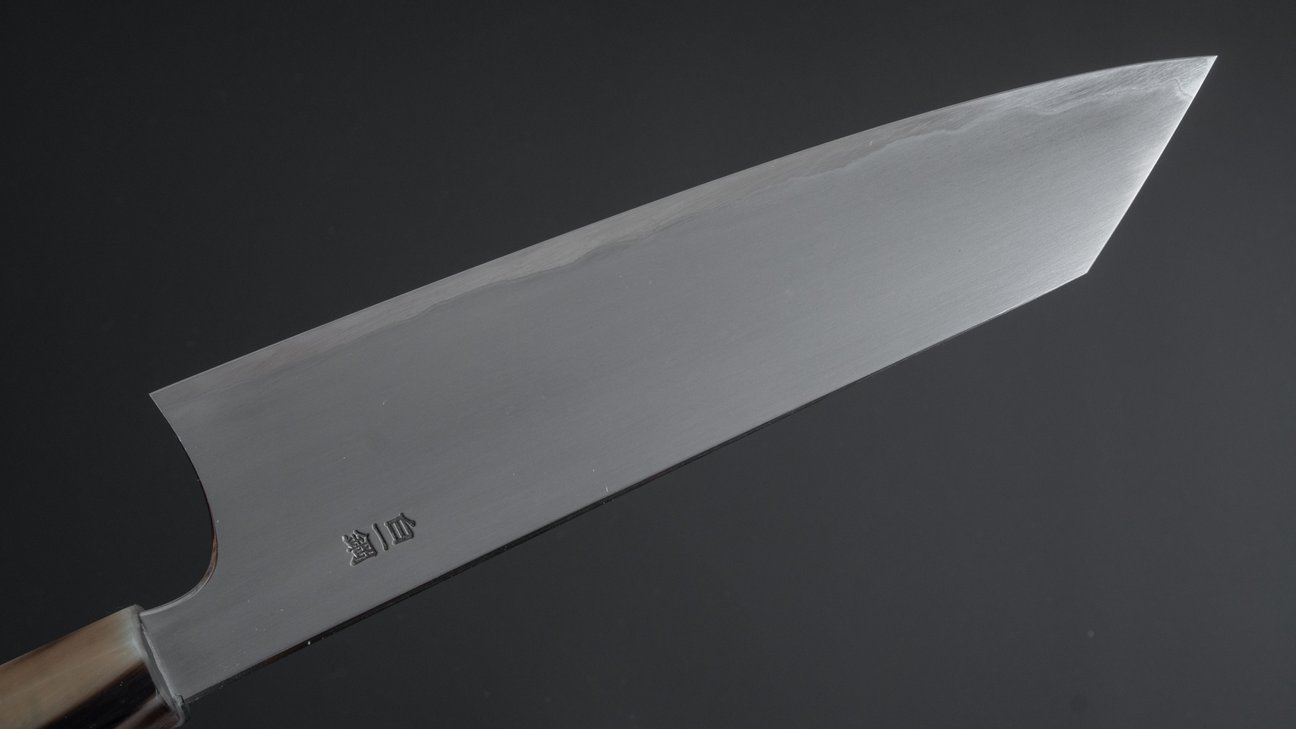 Hitohira Togashi White #1 Stainless Clad Kasumi Kiritsuke Gyuto 210mm Ebony Handle