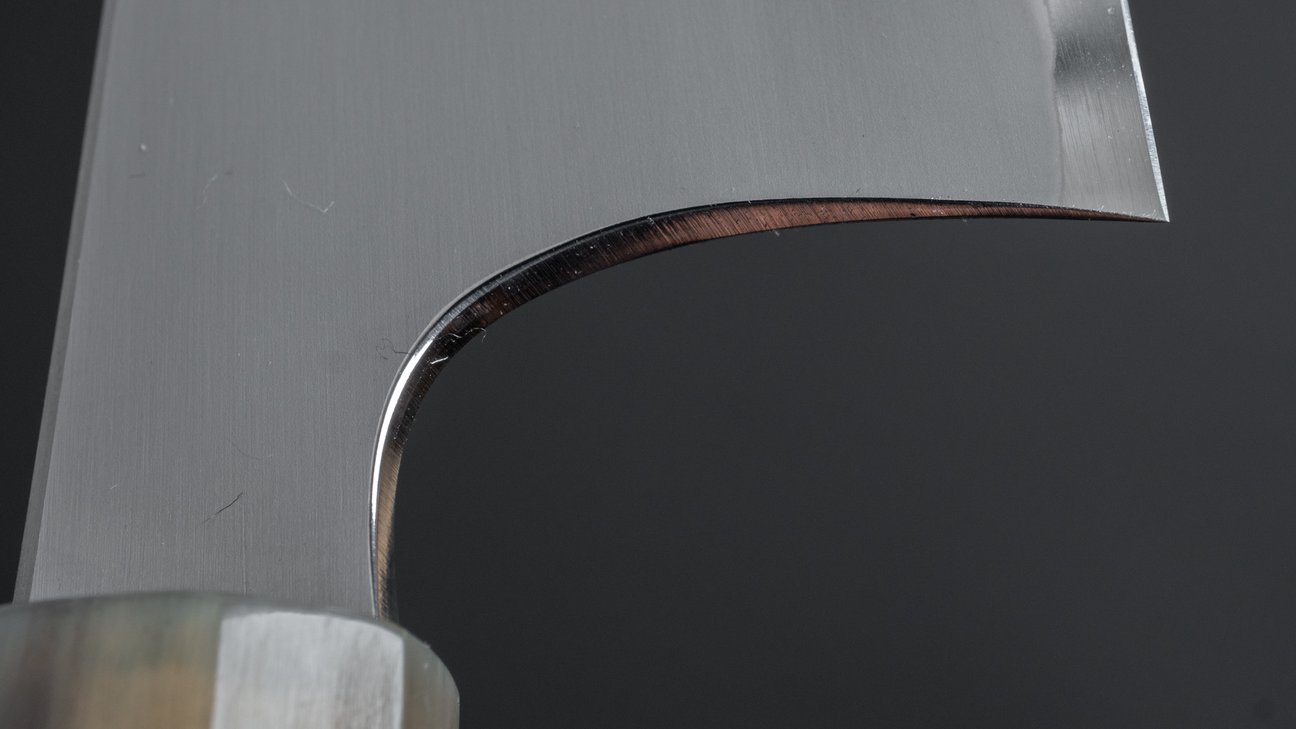 Hitohira Togashi White #1 Stainless Clad Kasumi Kiritsuke Gyuto 210mm Ebony Handle