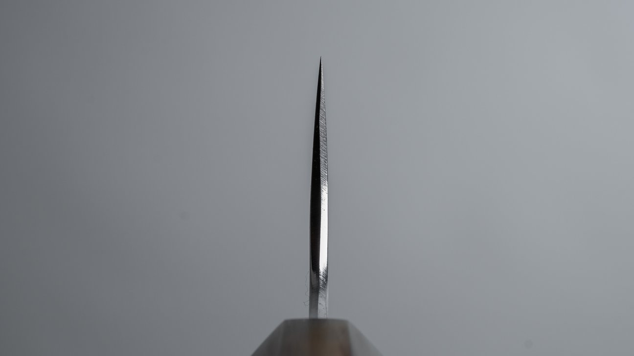 Hitohira Togashi White #1 Stainless Clad Kasumi Kiritsuke Gyuto 210mm Ebony Handle