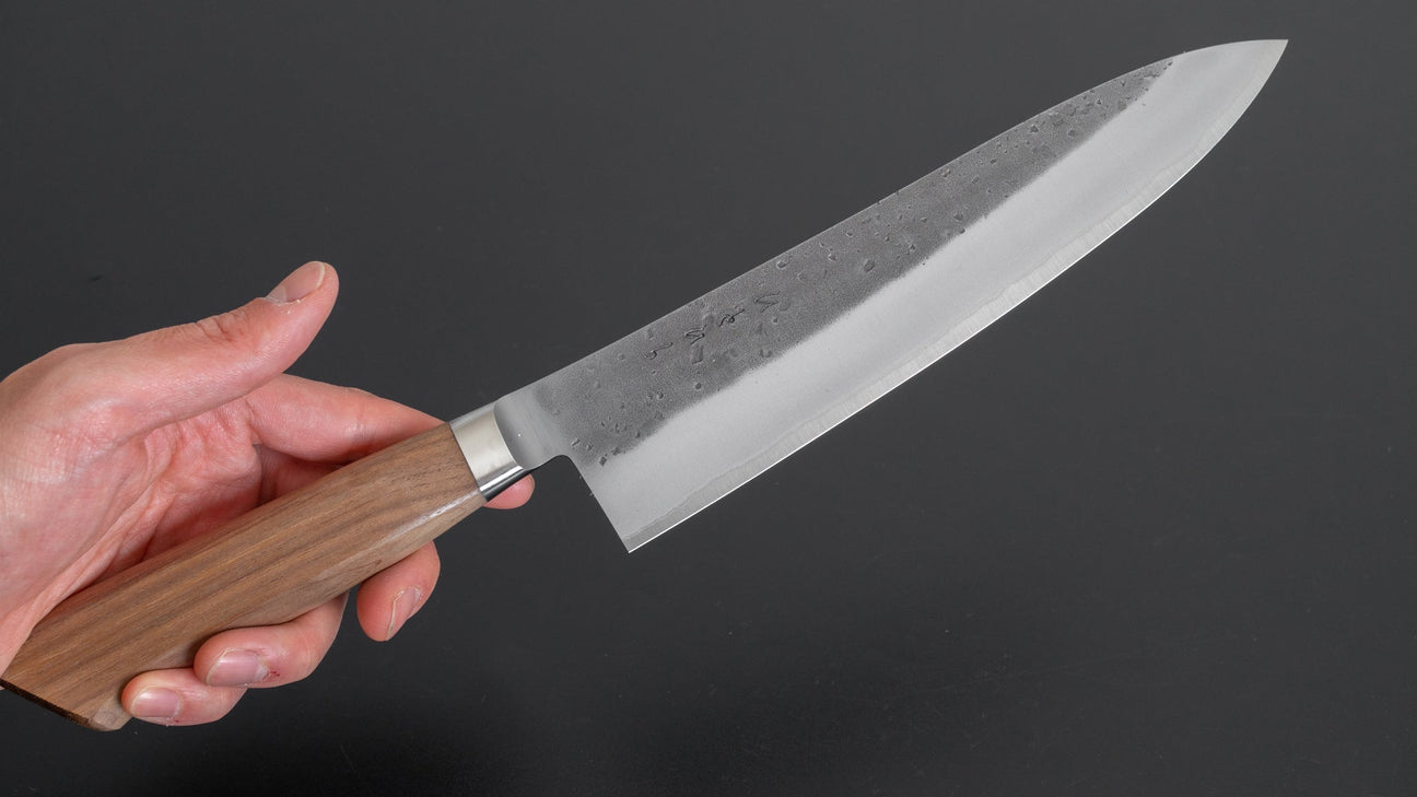 Hitohira TD Blue #2 Stainless Clad Nashiji Yo Gyuto 210mm Walnut Handle