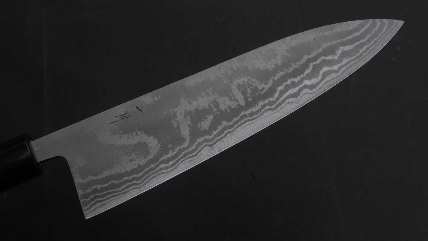 Hitohira GR Blue #2 Damascus Gyuto 210mm Rosewood Handle