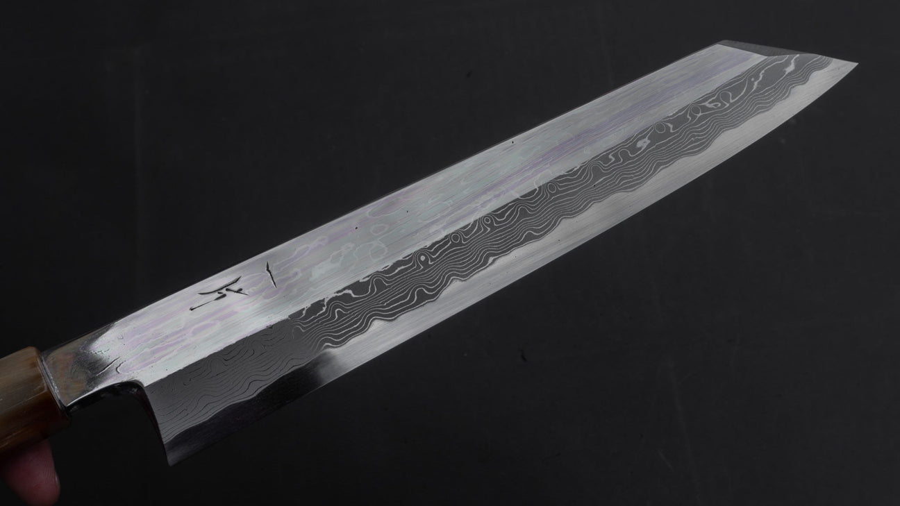 Hitohira Kikuchiyo Mosuke Enmon White #1 Kiritsuke 270mm Taihei Ebony Handle Mirror polish (Saya)