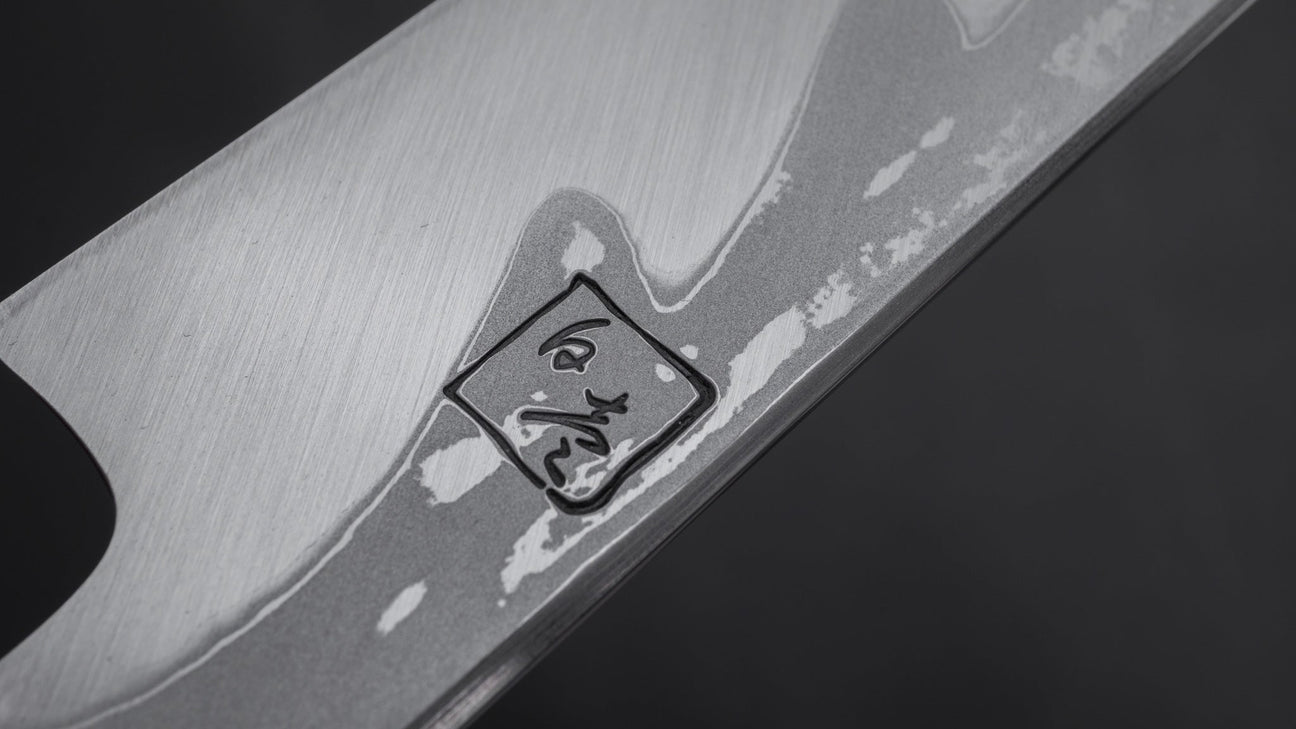 Hitohira Kikuchiyo Mosuke Enmon Wit #1 Yanagiba 270 mm Taihei ebbenhouten handvat (spiegel gepolijst / Saya)