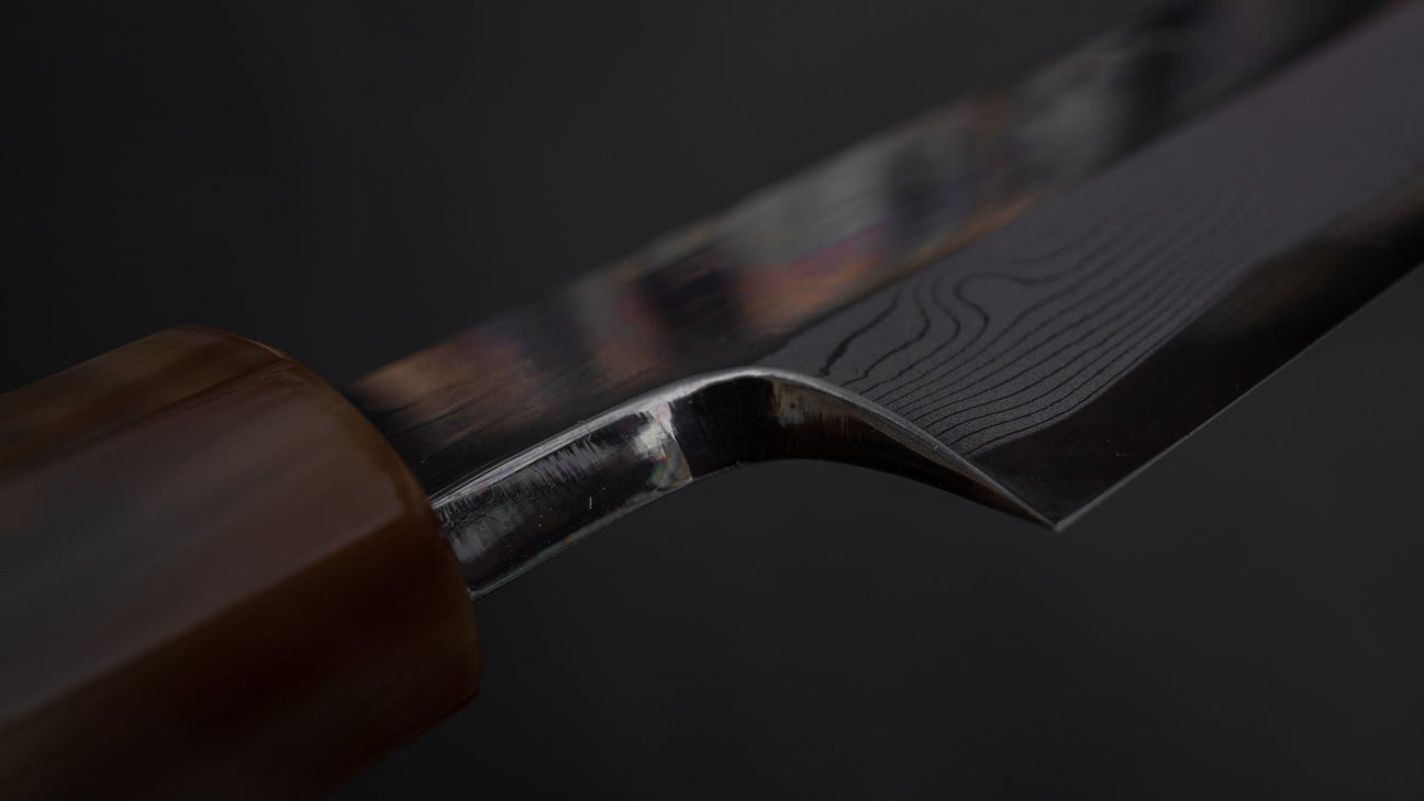 Hitohira Kikuchiyo Mosuke Enmon Wit #1 Yanagiba 270 mm Taihei ebbenhouten handvat (spiegel gepolijst / Saya)