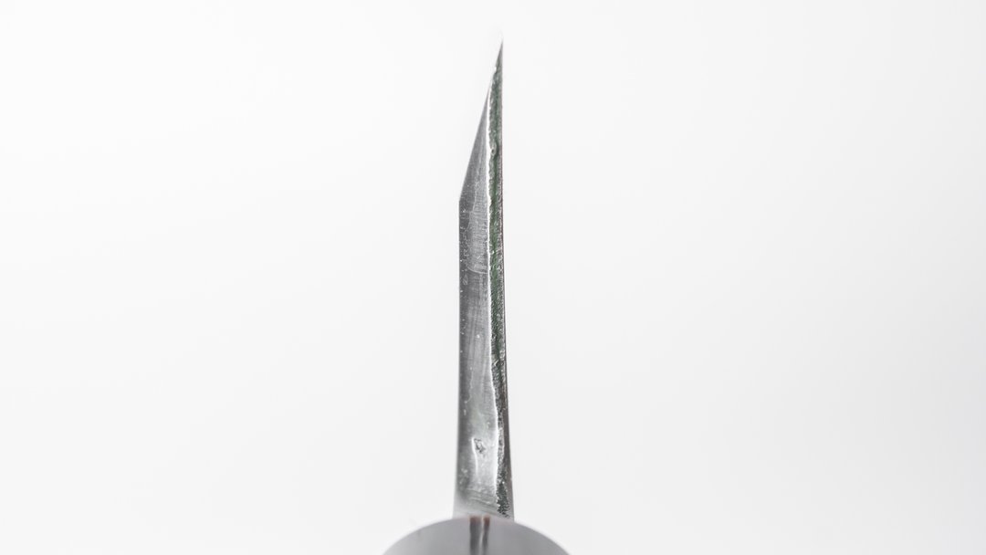 Morihei Hisamoto spiegel gepolijst blauw #2 Deba 150 mm Ho houten handvat