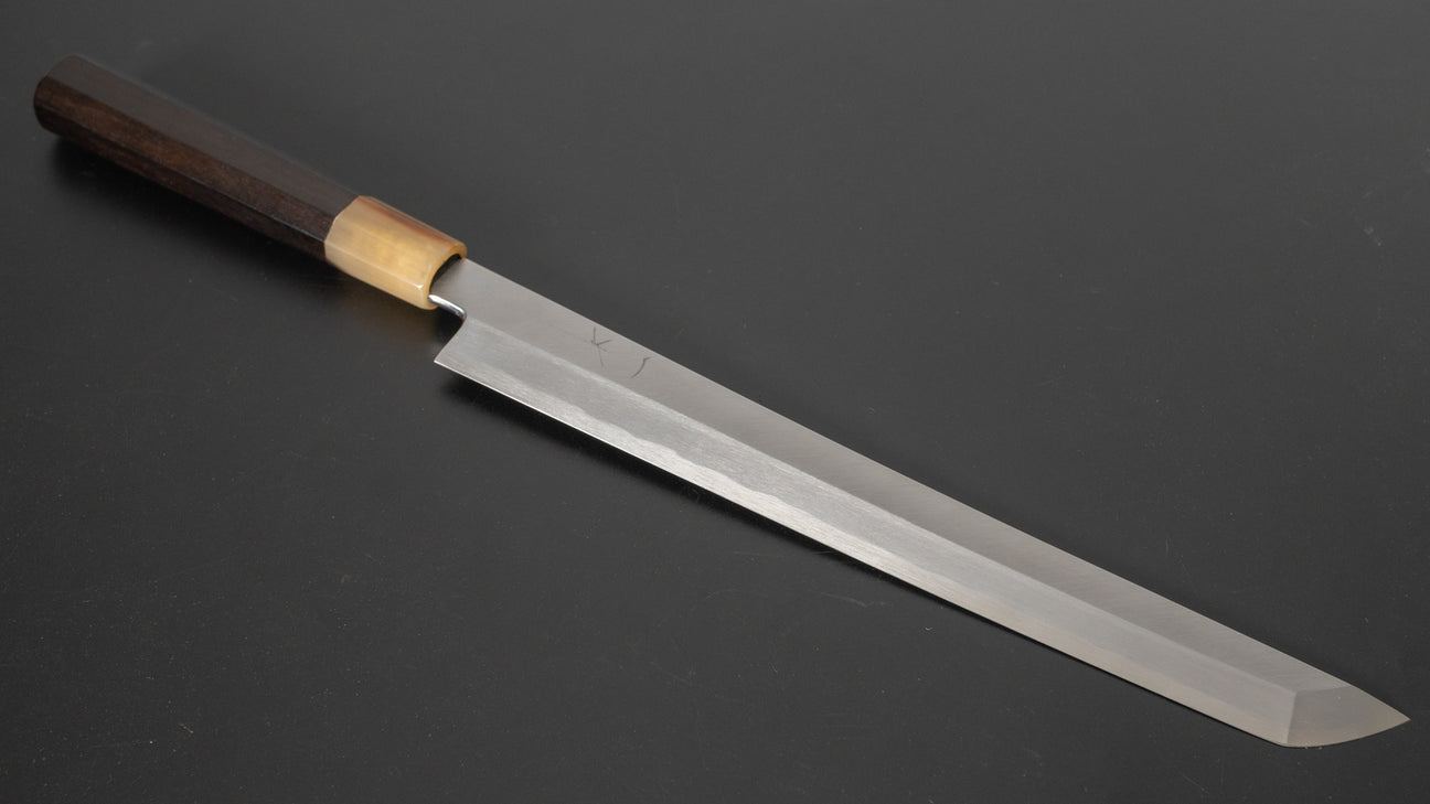 Hitohira Kikuchiyo Manzo Blue #2 Yanagi Sakimaru 270mm Ebony Handle (Saya)