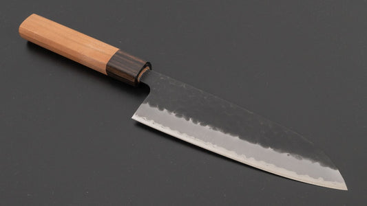 Hitohira Futana SB Kuro Tsuchime Santoku 170 mm kersenhouten handvat