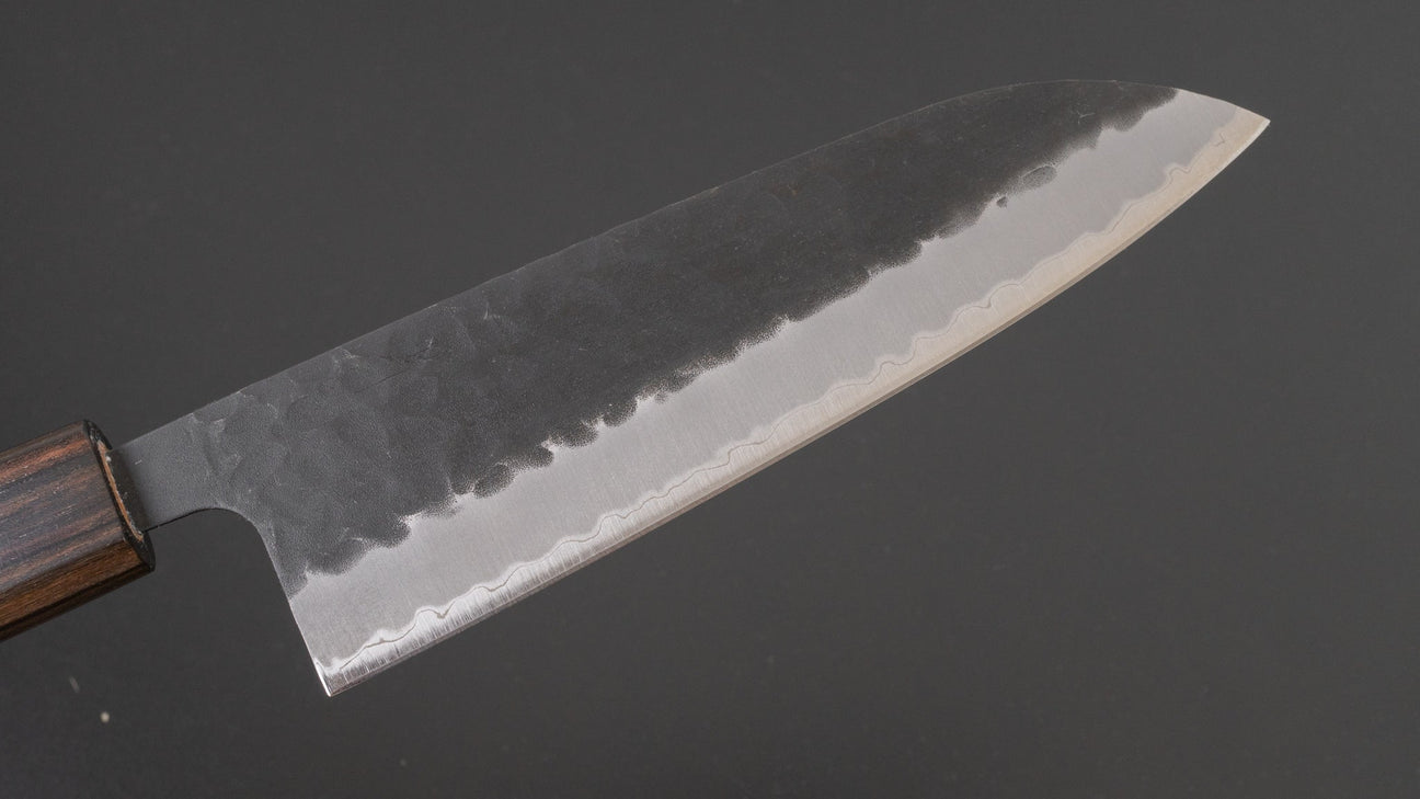 Hitohira Futana SB Kuro Tsuchime Santoku 170mm Cherry Wood Handle