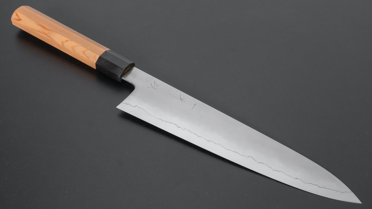Hitohira Kikuchiyo Izo Zilver #3 Gyuto 240 mm cederhouten handvat