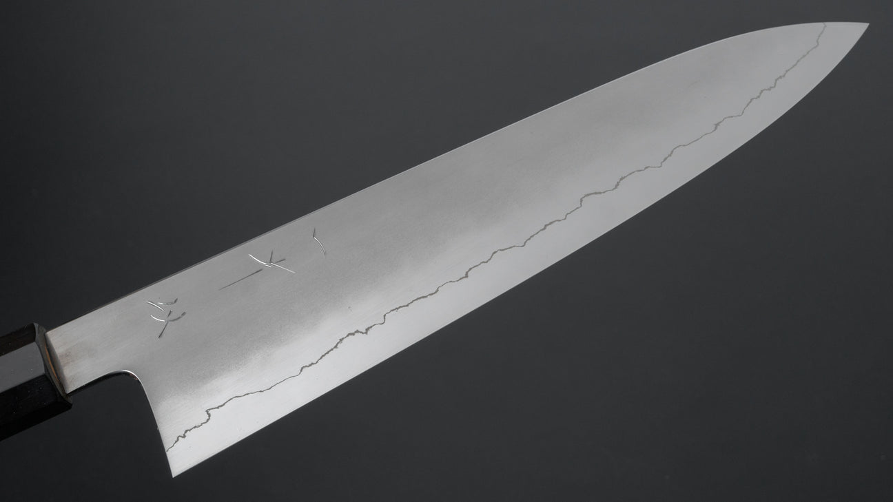 Hitohira Kikuchiyo Izo Zilver #3 Gyuto 240 mm cederhouten handvat
