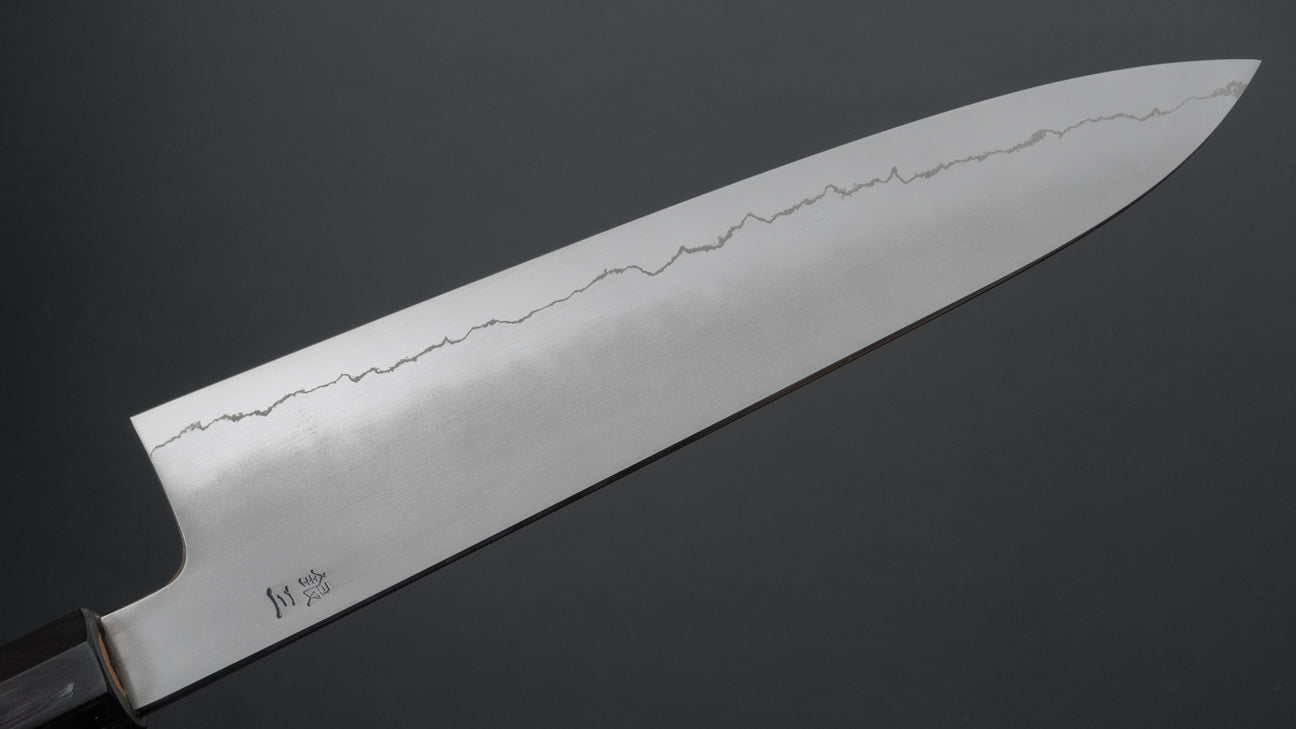 Hitohira Kikuchiyo Izo Zilver #3 Gyuto 240 mm cederhouten handvat