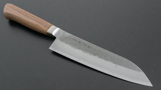 Hitohira TD Blue #2 Stainless Clad Nashiji Yo Santoku 170mm Walnut Handle