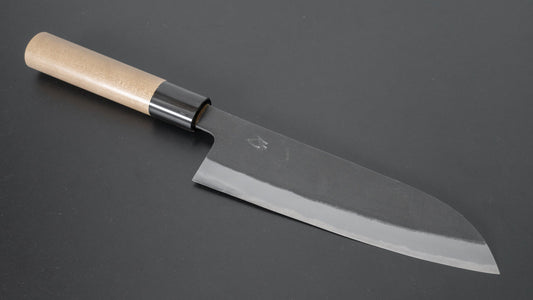Hitohira Hinode Kurouchi Wit #2 Santoku 180 mm Ho houten handvat