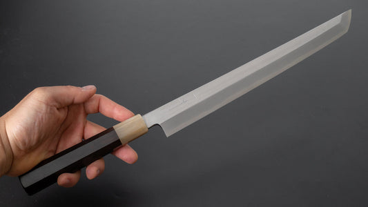 Hitohira Kikuchiyo Manzo Blue #2 Yanagi Sakimaru 300mm Ebony Handle (Saya)