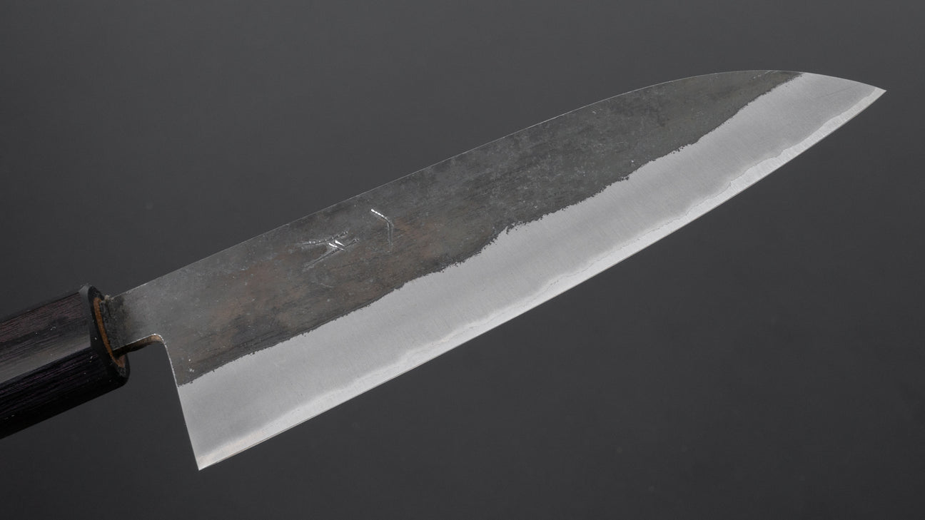 Hitohira Harima gesmeed blauw super roestvrij bekleed 165mm Santoku walnoot handvat