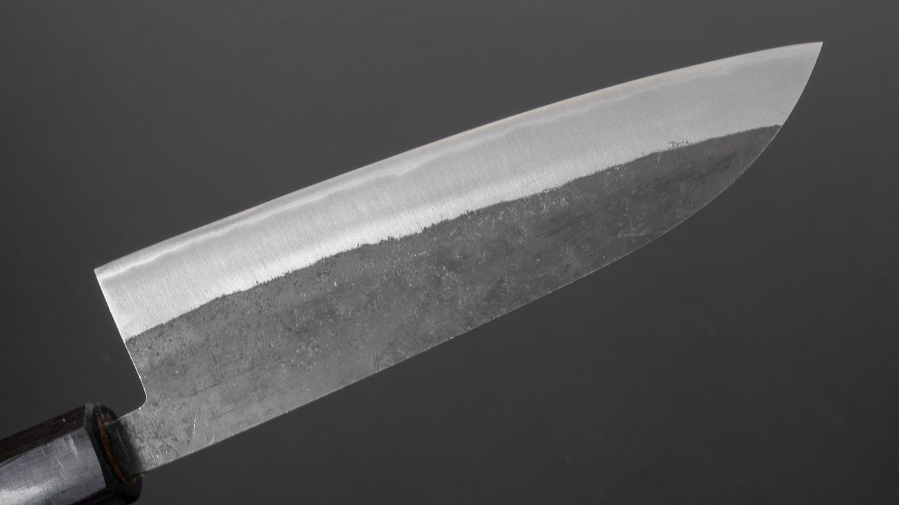 Hitohira Harima gesmeed blauw super roestvrij bekleed 165mm Santoku walnoot handvat